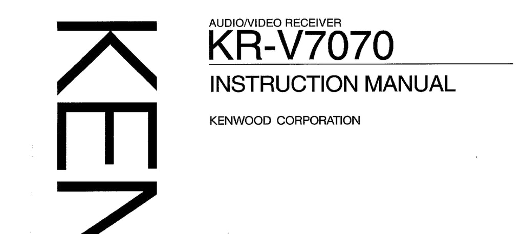 KENWOOD KR-V7070 AV RECEIVER INSTRUCTION MANUAL 28 PAGES ENG