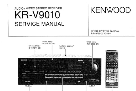 KENWOOD KR-V9010 AV STEREO RECEIVER SERVICE MANUAL INC SCHEMS 92 PAGES ENG