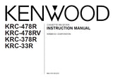 KENWOOD KRC-478R KRC-478RV KRC-378R KRC-33R CASSETTE RECEIVER INSTRUCTION MANUAL 36 PAGES ENG