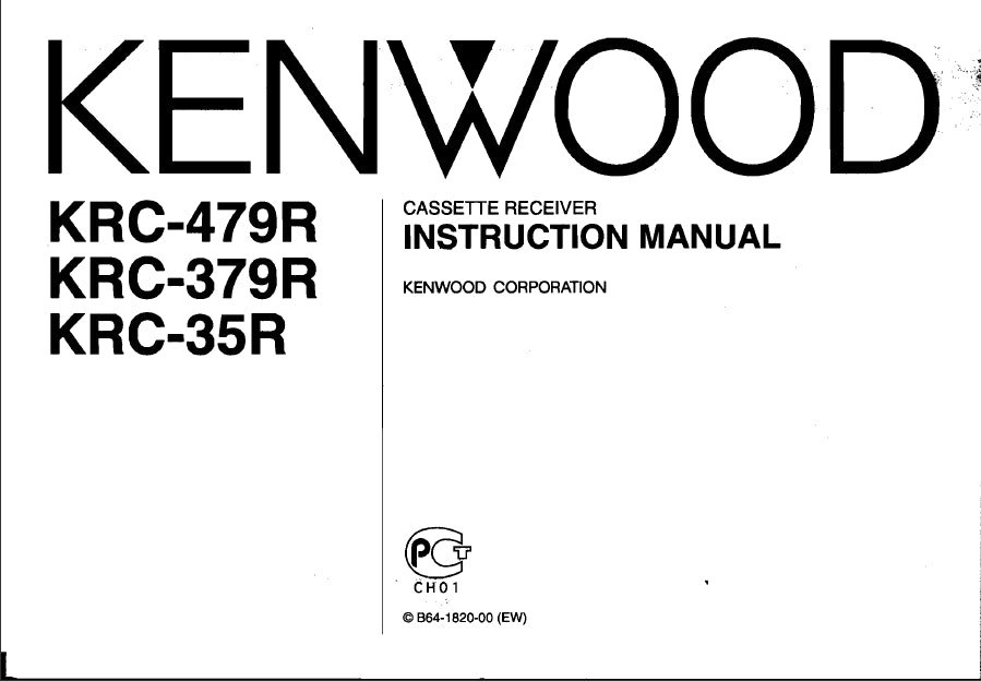 KENWOOD KRC-479R KRC-379R KRC-35R CASSETTE RECEIVER INSTRUCTION MANUAL 36 PAGES ENG