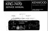 KENWOOD KRC-747D STEREO CASSETTE RECEIVER SERVICE MANUAL INC SCHEMATIC DIAGRAMS 41 PAGES ENG