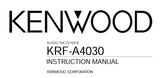 KENWOOD KRF-A4030 AUDIO RECEIVER INSTRUCTION MANUAL 20 PAGES ENG