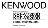 KENWOOD KRF-V7200D KRF-V6200D AV CONTROL CENTER INSTRUCTION MANUAL 44 PAGES ENG