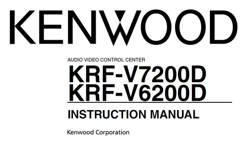 KENWOOD KRF-V7200D KRF-V6200D AV CONTROL CENTER INSTRUCTION MANUAL 44 PAGES ENG