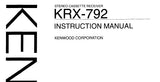 KENWOOD KRX-792 STEREO CASSETTE RECEIVER INSTRUCTION MANUAL 32 PAGES ENG