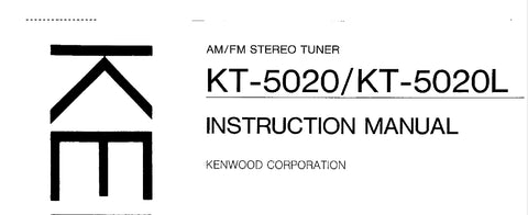 KENWOOD KT-5020 KT-5020L AM FM STEREO TUNER INSTRUCTION MANUAL 12 PAGES ENG