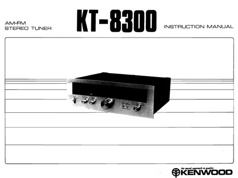 KENWOOD KT-8300 AM FM STEREO TUNER INSTRUCTION MANUAL 12 PAGES ENG