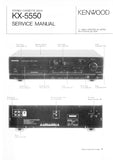 KENWOOD KX-5550 STEREO CASSETTE DECK SERVICE MANUAL INC SCHEMS 40 PAGES ENG