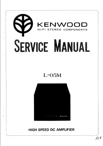 KENWOOD L-05M HIGH SPEED DC AMPLIFIER SERVICE MANUAL INC SCHEMATIC DIAGRAMS 18 PAGES ENG