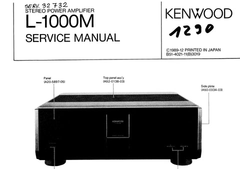 KENWOOD L-1000M STEREO POWER AMPLIFIER SERVICE MANUAL INC SCHEM DIAGS 12 PAGES ENG