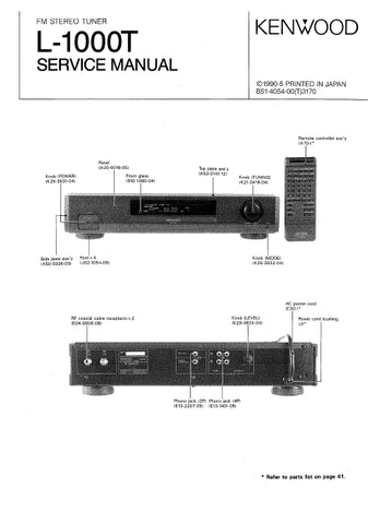 KENWOOD L-1000T FM STEREO TUNER SERVICE MANUAL INC SCHEMS 44 PAGES ENG