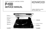 KENWOOD P-100 STEREO AUTOMATIC TURNTABLE SYSTEM SERVICE MANUAL INC SCHEMS 13 PAGES ENG