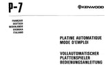 KENWOOD P-7 VOLLAUTOMATISCHER PLATTENSPIELER BEDIENUNGSANLEITUNG 12 SEITE DEUT