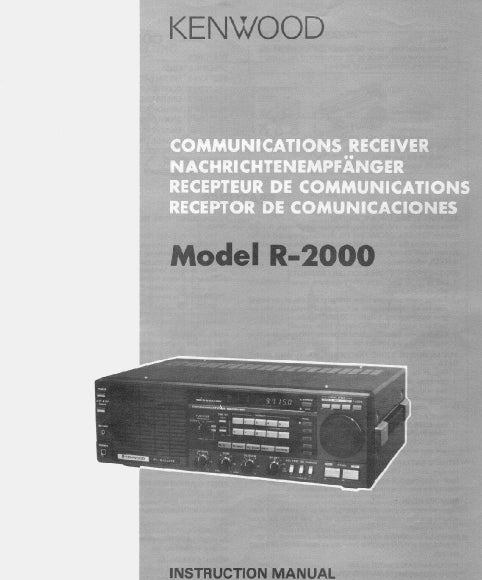 KENWOOD R-2000 COMMUNICATIONS RECEIVER INSTRUCTION MANUAL 22 PAGES ENG