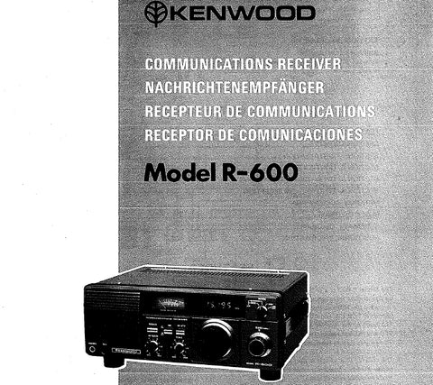 KENWOOD R-600 COMMUNICATIONS RECEIVER INSTRUCTION MANUAL 16 PAGES ENG