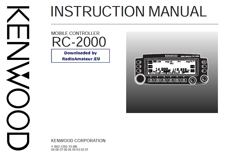 KENWOOD RC-2000 MOBILE CONTROLLER INSTRUCTION MANUAL 60 PAGES ENG