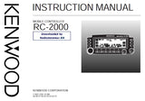 KENWOOD RC-2000 MOBILE CONTROLLER INSTRUCTION MANUAL 60 PAGES ENG