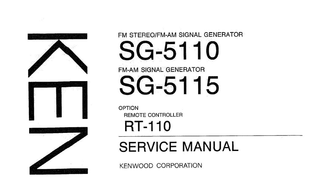 KENWOOD SG-5110 FM STEREO FM AM SIGNAL GENERATOR SG-5115 FM AM SIGNAL GENERATOR SERVICE MANUAL INC SCHEMS 38 PAGES ENG