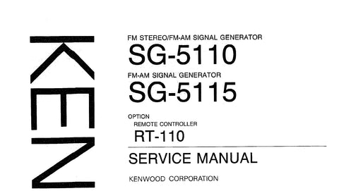 KENWOOD SG-5110 FM STEREO FM AM SIGNAL GENERATOR SG-5115 FM AM SIGNAL GENERATOR SERVICE MANUAL INC SCHEMS 38 PAGES ENG