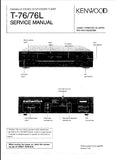 KENWOOD T-76 T-76L FM MW LW STEREO SYNTHESIZER TUNER SERVICE MANUAL INC SCHEMS 22 PAGES ENG