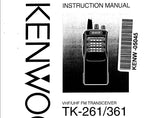 KENWOOD TK-261 TK-361 VHF UHF FM TRANSCEIVER INSTRUCTION MANUAL 23 PAGES ENG