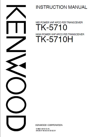 KENWOOD TK-5710 TK-5710H TRANSCEIVER INSTRUCTION MANUAL 41 PAGES ENG