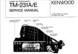 KENWOOD TM-231A TM-231E 144 MHz FM TRANSCEIVER SERVICE MANUAL INC SCHEMATIC DIAGRAMS 46 PAGES ENG