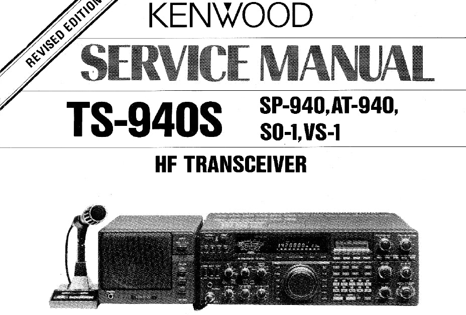 KENWOOD TS-940S HF TRANSCEIVER SERVICE MANUAL INC SCHEMATIC DIAGRAMS 108 PAGES ENG