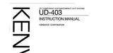 KENWOOD UD-403 UD COMPONENT SYSTEM COMPACT HIFI SYSTEM INSTRUCTION MANUAL 44 PAGES ENG