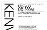 KENWOOD UD-900 UD-900M UD COMPONENT SYSTEM/COMPACT HIFI SYSTEM INSTRUCTION MANUAL 84 PAGES ENG