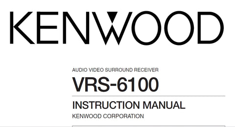 KENWOOD VRS-6100 AV SURROUND RECEIVER INSTRUCTION MANUAL 40 PAGES ENG