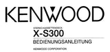 KENWOOD X-S300 STEREO-KASSETTENDECK BEDIENUNGSANLEITUNG 34 SEITE DEUT