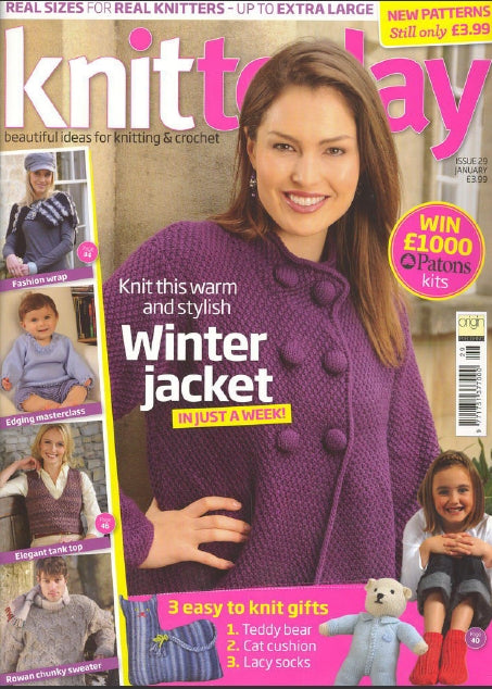 KNIT TODAY 29 JAN 2009 KNITTING AND CROCHET PATTERNS KNITTING MAGAZINE 75 PAGES ENGLISH