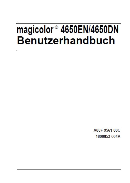 KONICA MINOLTA MAGICOLOR 4650EN 4650DN DRUCKER BENUTZERHANDBUCH 288 SEITE DEUT