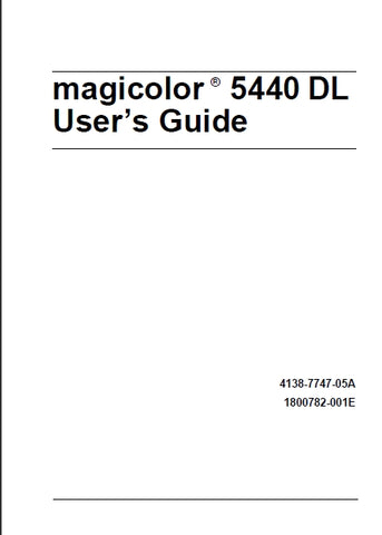 KONICA MINOLTA MAGICOLOR 5440 DL PRINTER USERS GUIDE 164 PAGES ENG