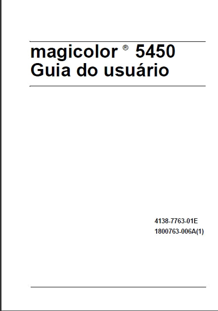 KONICA MINOLTA MAGICOLOR 5450 IMPRESORA GUIA DO USUARIO 208 PAGINA ESP