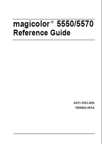 KONICA MINOLTA MAGICOLOR 5550 5570 PRINTER REFERENCE GUIDE 296 PAGES ENG
