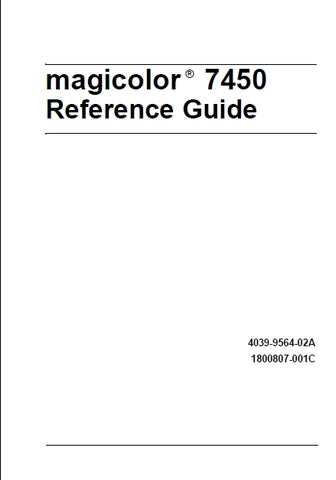 KONICA MINOLTA MAGICOLOR 7450 PRINTER REFERENCE GUIDE 272 PAGES ENG