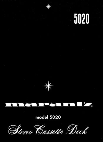 MARANTZ 5020 STEREO CASSETTE DECK SERVICE MANUAL INC SCHEM DIAGS 58 PAGES ENG