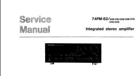 MARANTZ PM-82 INTEGRATED STEREO AMPLIFIER SERVICE MANUAL INC SCHEMATIC DIAGRAMS 18 PAGES ENG