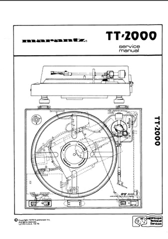 MARANTZ TT-2000 TURNTABLE SERVICE MANUAL INC SCHEM DIAGS 13 PAGES ENG