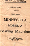 MINNESOTA A SEWING MACHINE INSTRUCTION MANUAL 20 PAGES ENG