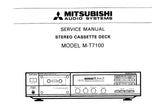 MITSUBISHI M-T7100 STEREO CASSETTE DECK SERVICE MANUAL INC SCHEM DIAGS 30 PAGES ENG