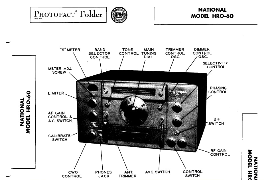 NATIONAL HRO-60 MULTIBAND COMMUNICATIONS RECEIVER SERVICE MANUAL INC SCHEMATIC DIAGRAMS 15 PAGES ENG (