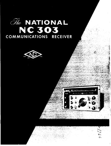 NATIONAL NC-303 COMMUNICATIONS RECEIVER INSTRUCTION MANUAL 34 PAGES ENG