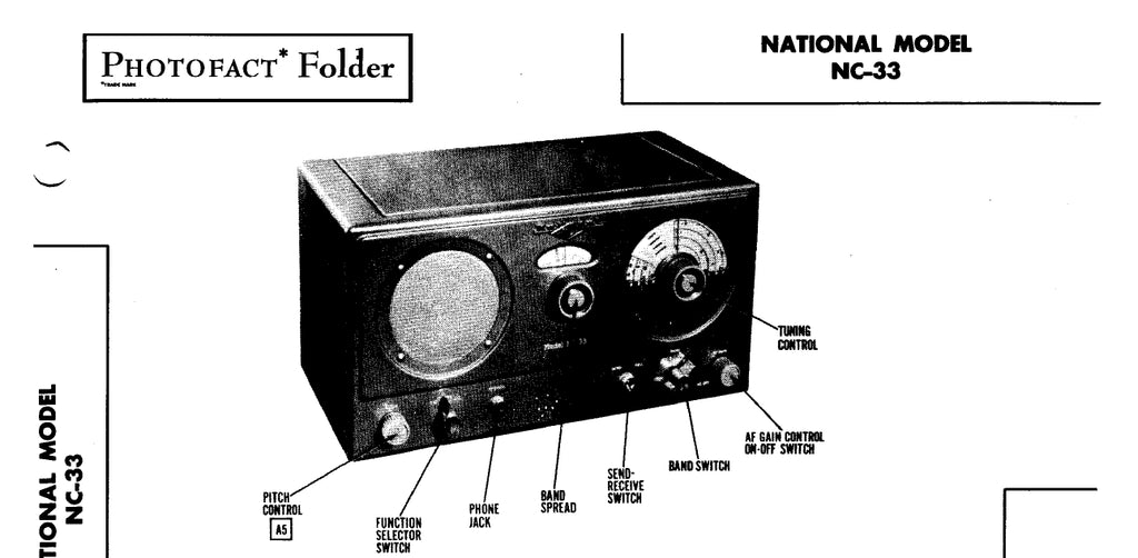 NATIONAL NC-33 MULTI-BAND RECEIVER SERVICE MANUAL INC SCHEM DIAGS 6 PAGES ENG