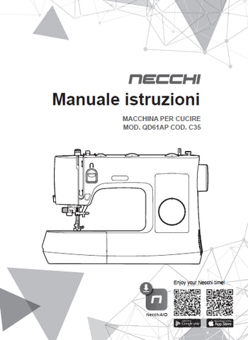 NECCHI C35 MACCHINA PER CUCIRE MANUALE ISTRUZIONI 64 PAGES ITALIANO