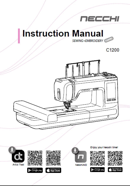 NECCHI C1200 SEWING MACHINE INSTRUCTION MANUAL 153 PAGES ENGLISH