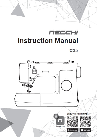 NECCHI C35 SEWING MACHINE INSTRUCTION MANUAL 64 PAGES ENGLISH