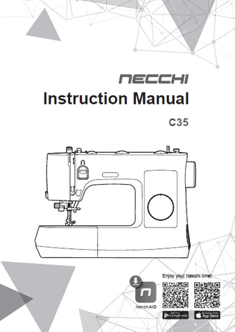 NECCHI C35 SEWING MACHINE INSTRUCTION MANUAL 64 PAGES ENGLISH